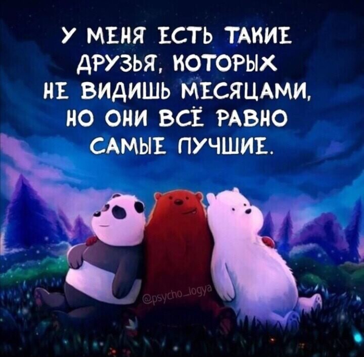 У меня есть такие друзья, которых не видишь месяцами, но они всё равно самые лучшие!